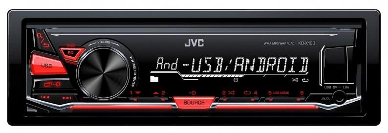 JVC Autoradio JVC KD-X130 bluetooth 40 W nero con led rossi